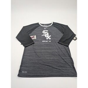 Nike Center Swoosh Small Chicago White Sox Baseball Dri Fit‎ 3/4 Sleeve Reglan